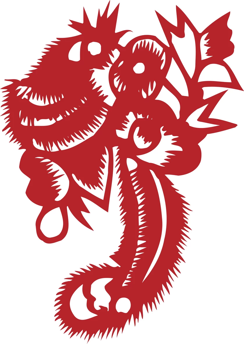 中国风传统民俗吉祥喜庆镂空剪纸窗花图案插画AI矢量PNG设计素材【168】
